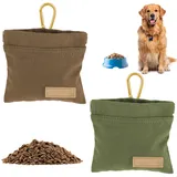 Geaanen 2 Stück 12cm*12cm Leckerlibeutel für Hunde, leckerlitasche für hunde,futterbeutel hund,hundeleckerli tasche,hunde futterbeutel,futtertasche hund,leckerlitasche für hunde klein.