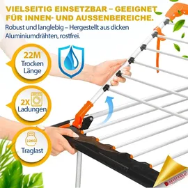 Harbinger Flügelwäschetrockner 22 m silber