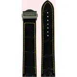 Certina - Leder Ds 2 Lederband Schwarz+gelb 22/20mm C600018686 - alligator-prägung,rind,schwarz