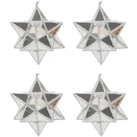 Homea Weihnachtskugeln-set Aus Kunststoff, Sterne, 4er-set, Ø 7,5cm