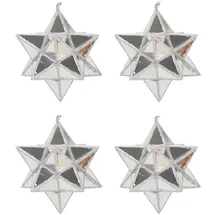 Homea Weihnachtskugeln-set Aus Kunststoff, Sterne, 4er-set, Ø 7,5cm
