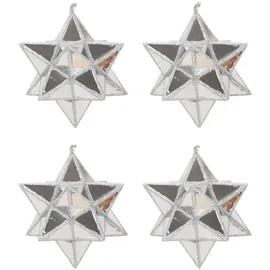Homea Weihnachtskugeln-set Aus Kunststoff, Sterne, 4er-set, Ø 7,5cm