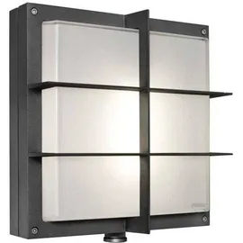 Steinel Außenleuchte L 691 S Anthrazit, 8.5 W Wandlampe, 360° Bewegungsmelder, schlagfest, warmweiß, inkl. Schutzgitter
