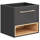 Lomadox Waschbeckenschrank BOLOGNA-56 unterschrank 60 cm in anthrazit mit Artisan Eiche Nb., : 60/57/46 cm grau