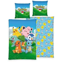 Herding Pokemon Group A 135x200 Cm/80x80 Cm - Multicolor