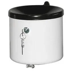 Selbstlöschender Wandascher, abschließbar, 2,4 Liter Volumen, silber