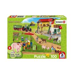 Schmidt Spiele Puzzle Puzzle Schleich Farm World inkl. Schleich-Figur -, Puzzleteile