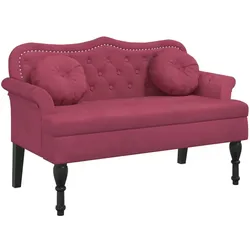 vidaXL Sitzbank mit Kissen Weinrot 120,5x65x75 cm Samt
