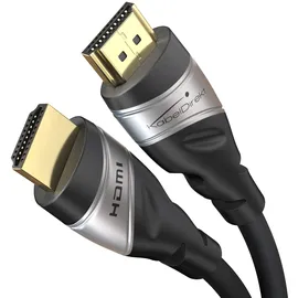 KabelDirekt HDMI-Kabel 2.1 1 m Schwarz/Silber