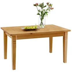 Esstisch aus Kiefer Massivholz Ansteckplatten