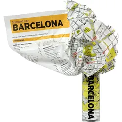 Crumpled City Barcelona Landkarte