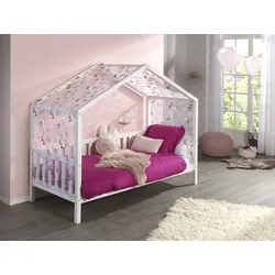 Hausbett VIPACK "Dallas", weiß, B:97cm H:170cm L:210cm, Betten, wahlweise mit Bettschublade oder Textilhimmel, Ausf. natur oder weiß