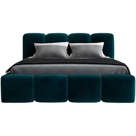 mebloland Polsterbett DONA- OM mit Bettkasten und Lattenrost - Grün