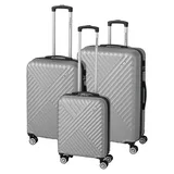 Kingston Koffer-Set 3-tlg. silber/lila