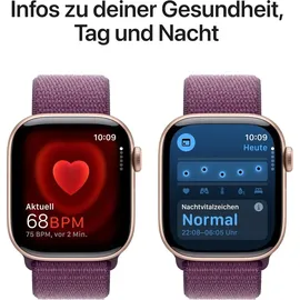 Apple Watch Series 10 GPS 42 mm Aluminiumgehäuse roségold Sport Loop pflaume