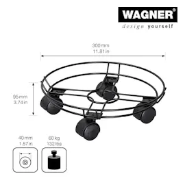 Wagner Kübelroller Draht Ø 30 cm Schwarz pulverbeschichtet