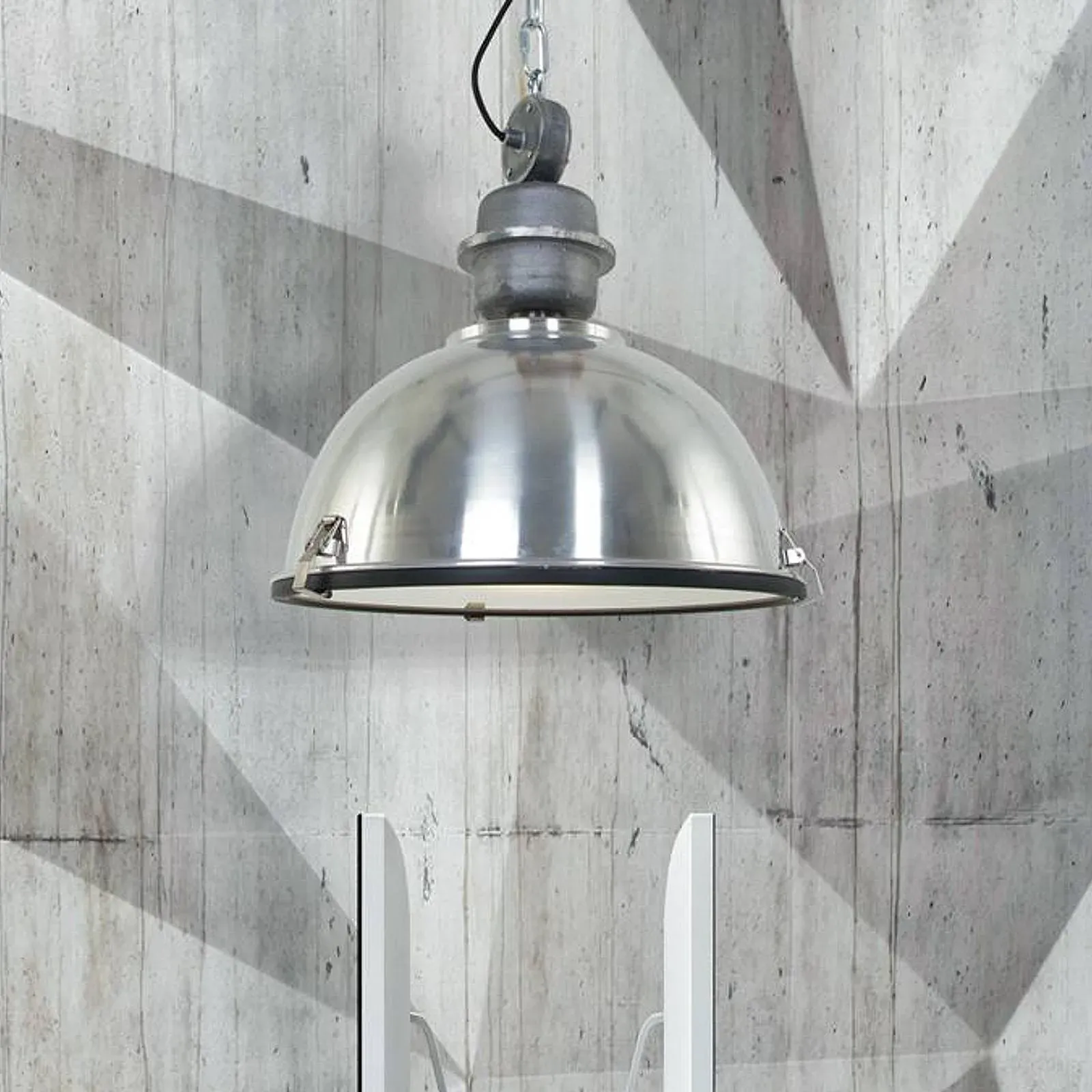 Steinhauer Hängelampe Bikkel, dimmbar, alu / grau / zink, für Küche, Metall, Industrielles Design, Pendelleuchte - 42 cm - 42 cm - 46 cm