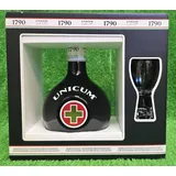 (38,43€/L) Unicum Kräuterlikör Zwack 0,7L Flasche 1 Glas GESCHENKPACKUNG Versa0€