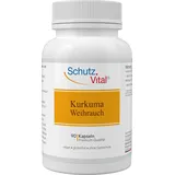 Kurkuma Weihrauch Kapseln – Vergleichssieger – je 600 mg Curcuma Extrakt & Boswellia Serrata (Weihrauch Extrakt) – 90 Curcumin Kapseln hochdosiert, vegan, laborgeprüft & produziert in Deutschland