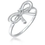 Elli DIAMONDS Verlobungsring Schleife Diamant Weiß Brillantschliff (0.015 ct) 925 Sterling Silber silberfarben|weiß 58 mm