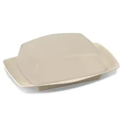 Koziol Butterdose RIO, seitliche Griffe, Butterbehälter im coolen Retrodesign mit transparentem Butterdeckel , Farbe: beige