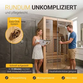 Artsauna Trondheim120 Natur mit Vollspektrumstrahler und LED-Beleuchtung