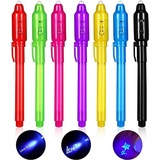 Oderra 7 Stück Geheimstift Kinder mit UV licht Zauberstifte | Unsichtbar schreiben | Kindergeburtstag gastgeschenke, 1 Stück (7er Pack)