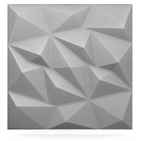 Deccart - 3D Wandpaneele Styropor Wandverkleidung Decke Deckenverkleidung Paneele Deckenplatten Wall Deko Panel Wand Panels Polystyrol 50x50 cm Brylant 8 m2, 32 Stück, Grau