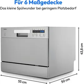Medion DWT60 Tischgeschirrspüler (freistehend, 550 mm, Silber)