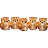 Konstsmide Weihnachtsbeleuchtung LED Acryl Eulen 5-er Set, warmweiß
