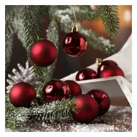 MARELIDA Christbaumkugeln Weihnachtskugeln bruchfest D: 4cm weinrot 16er Set