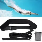 SUQ Schwimmgurt für Pool 2.2M, Pool Schwimmgürtel Einstellbare, Schwimmgürte für Kinder und Erwachsene, Schwimmhilfsgürtel, Erhöht Kraft und Ausdauer, Aquafitness, Fitness-Zubehör (Schwarz)