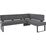 Home Affaire Eckbank HOME AFFAIRE "Oliver mit Metallgestell, Küchenbank", grau (grau, schwarz), B:180cm H:89cm T:140cm, Holzwerkstoff, Massivholz, Polyester, Sitzbänke, Eckbank, verschiedene Bezüge Cord Esszimmerbank OTTOs Choice