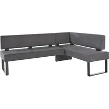 Home Affaire Eckbank HOME AFFAIRE "Oliver mit Metallgestell, Küchenbank", grau (grau, schwarz), B:180cm H:89cm T:140cm, Holzwerkstoff, Massivholz, Polyester, Sitzbänke, Eckbank, verschiedene Bezüge Cord Esszimmerbank OTTOs Choice