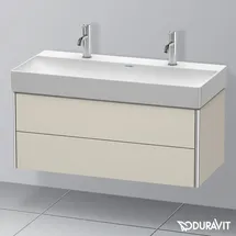 Duravit XSquare Waschtischunterschrank, 2 Schubkästen, Taupe Matt