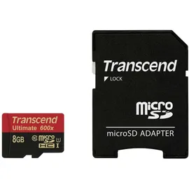 Transcend microSDHC 8GB Class 10 UHS-I 600x + SD-Adapter