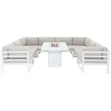 MONSTER SHOP Modulares Gartenmöbel Set 9-tlg. Weiß