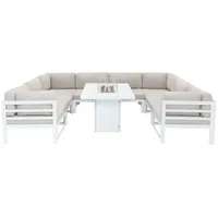 MONSTER SHOP Modulares Gartenmöbel Set 9-tlg. Weiß