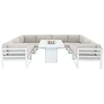 MONSTER SHOP Modulares Gartenmöbel Set 9-tlg. Weiß