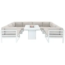 MONSTER SHOP Modulares Gartenmöbel Set 9-tlg. Weiß