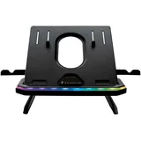 Surefire Portus X1 Gaming Laptop-Ständer, Notebook Stand höhenverstellbar mit RGB-Beleuchtung, Halterung für Laptops mit 10, 17,3 Zoll, Tablet Erhöhung mit Lüftung für den Schreibtisch