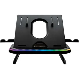 Surefire Portus X1 Gaming Laptop-Ständer, Notebook Stand höhenverstellbar mit RGB-Beleuchtung, Halterung für Laptops mit 10, 17,3 Zoll, Tablet Erhöhung mit Lüftung für den Schreibtisch