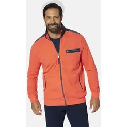 Sweatjacke JAN VANDERSTORM "Sweatjacke LEEVEN", Herren, Gr. 3XL, orange (hellorange), Obermaterial: 100% Baumwolle CO., Sweatjacken Sweatjacke