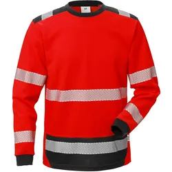 Warnschutz Langarmshirt "7724 THV" Stiby UV-Schutz - 4XL - rot/schwarz