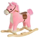Homcom Schaukelpferd Baby Schaukeltier Pferd für 36-72 Monate Rosa