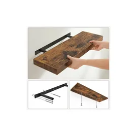 VASAGLE Wandregal 60 x 20 x 3,8 cm Braun