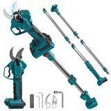 Akku Astschere Kompatibel mit Makita 18 v (No Batterie), Öffnung 65 mm, Max 40 mm Schnittdurchmesser, Mit 2m pole,LCD Display Elektrische Gartenschere Wiederaufladbare Baumschere
