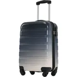 Flieks Trolleys Reisekoffer mit Universalrad, Hartschalenkoffer Handgepäck Trolley mit Zahlenschloss und Teleskopstange, M, 34.5x23x47cm, Grau - Grau