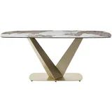 Vente-unique Esstisch Porelima Grau  Weiß 180 cm
