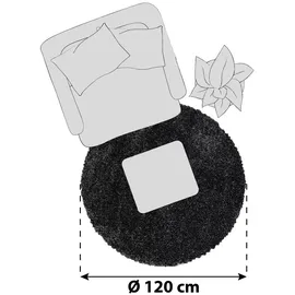 Ayyildiz Teppiche Fluffy 3500 Hochflorteppich Ø 120 cm anthrazit
